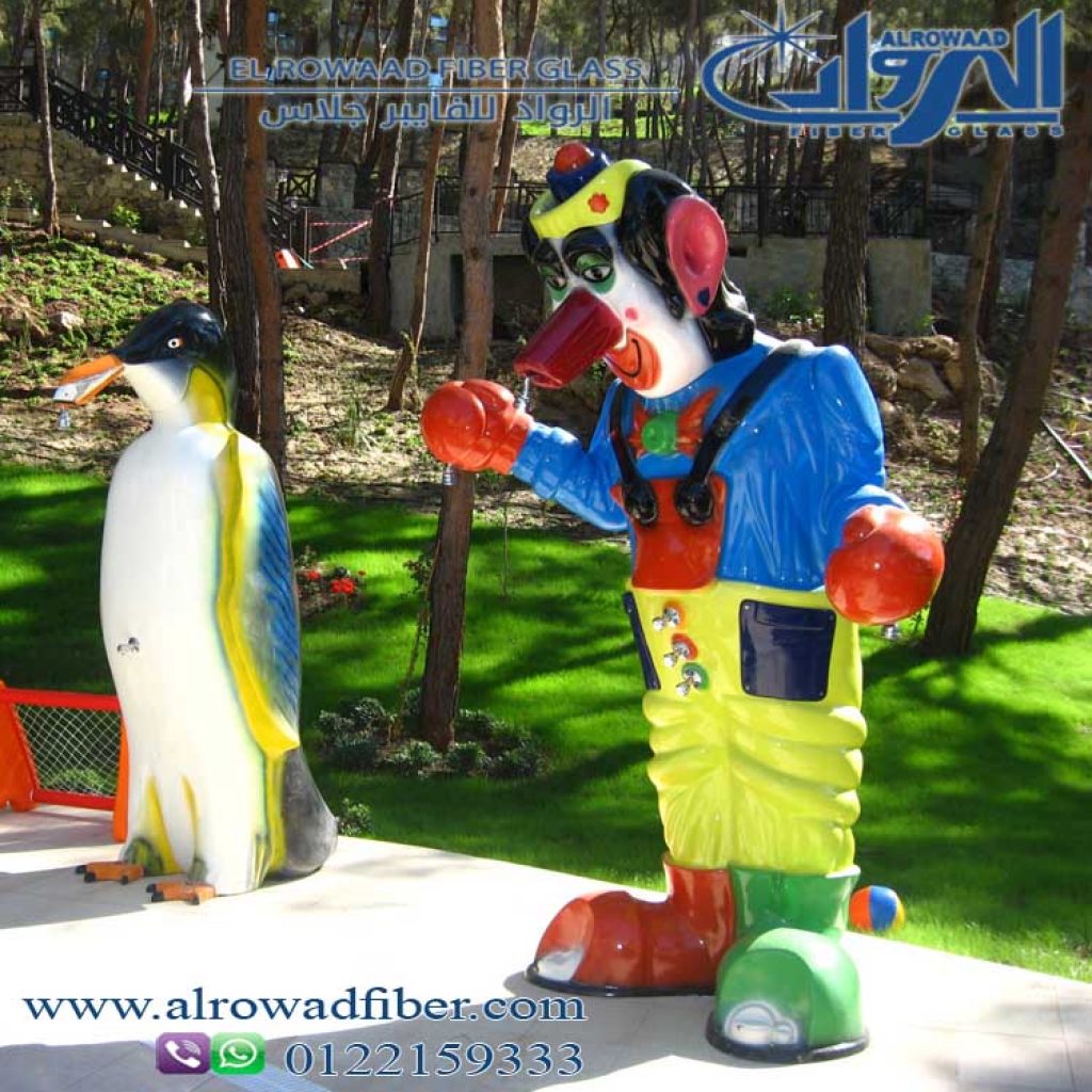 نافورة شكل بطريق  اكوا بارك فيبر جلاس (2)