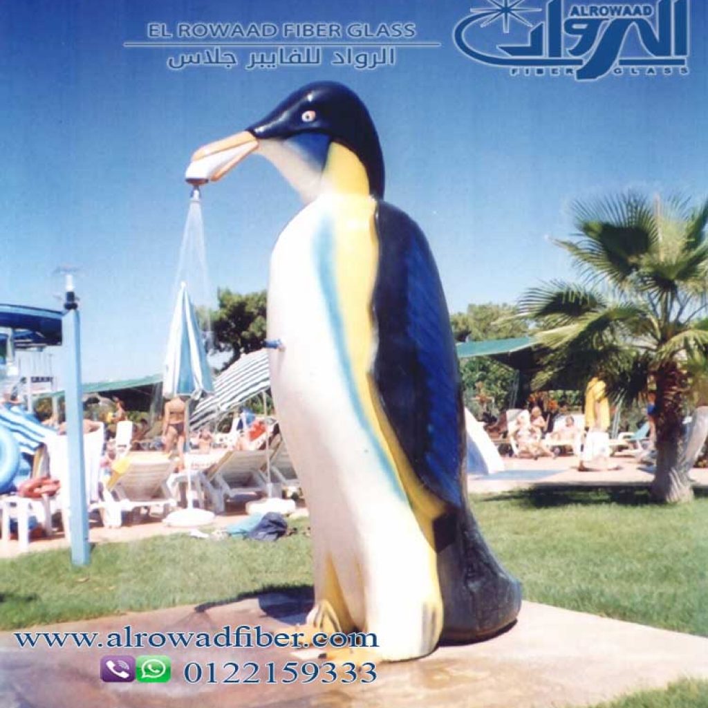 نافورة شكل بطريق  اكوا بارك فيبر جلاس (4)